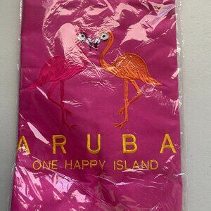 Aruba One Happy Island Embroidered Pelicans Unisex Tote Bag